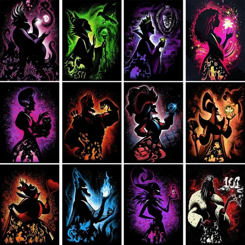 Vista 17 de GOUOYANA Paquete de 6 kits de pintura de diamantes de Halloween para adultos, kits de pintura de diamante fantasma para principiantes, 5D Halloween
