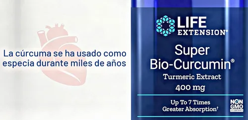 Vista 3 de Life Extension Super Bio-Curcumina Extracto de Cúrcuma 400 mg, 90 Cápsulas