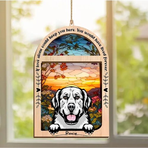 Vista 162 de LOVELYPOD Adorno de Navidad personalizado de sabueso afgano, atrapasoles con nombre, regalos de pérdida de mascotas, regalos para amantes