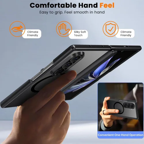 Vista 7 de WRJ Funda magnética para Samsung Galaxy Z Fold 7, [protector de pantalla integrado] [compatible con Magsafe], protección de bisagra de cuerpo