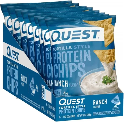 Vista 40 de Quest Nutrition Chips de proteína, barbacoa, 0.78 oz de proteína, 0.11 oz de carbohidratos netos, 130 cals, bolsa de 1.1 onzas, 1 unidad, alto