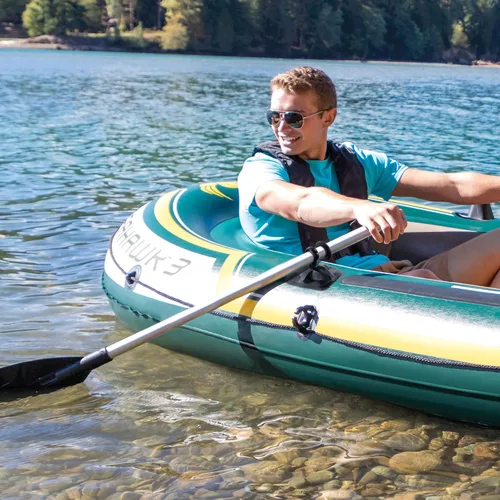 Vista 8 de INTEX 66332EP Seahawk 2 Juego de Bote Inflable: incluye remos de aluminio de lujo de 48 pulgadas y bomba de alto rendimiento, PVC superfuerte