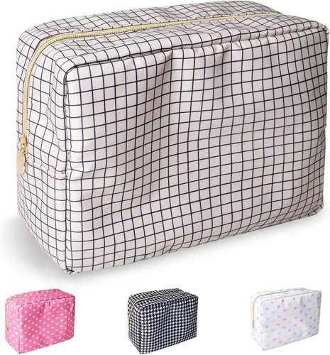 Vista 101 de izuzta Nylon Lager Pequeño Slim Mini Maquillaje Bolsa Organizador, Beige, Viajes