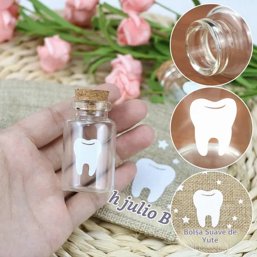 Vista 4 de Free-Space Juego de bolsas de hadas de dientes con 2 botellas de vidrio pequeñas - Recuerdo para niños