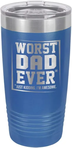 Vista 12 de El peor papá nunca negro vaso de bebida de 20 oz con popote Taza de viaje grabada con láser Comparar con Yeti Rambler Idea de regalo papá