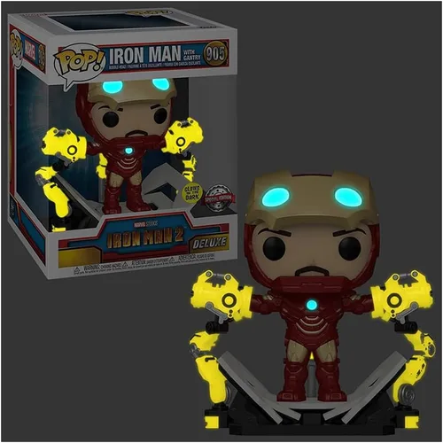 Vista 6 de Funko Iron Man 2 Pop! Marvel Mark IV - Cabeza de vinilo de 6 pulgadas exclusiva de Iron Man #905 [Deluxe, Glow in the Dark]