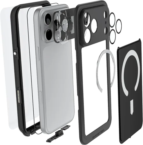 Vista 64 de Ghostek NAUTICAL funda delgada para iPhone 14 Plus a prueba de golpes impermeable con protector de pantalla y imán MagSafe con carga inalámbrica