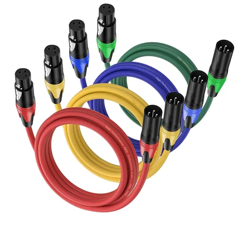 Vista 8 de Paquete de 2 cables XLR de 3.3 pies, cable de micrófono equilibrado de alta calidad con cable XLR de 3 pines macho a hembra, negro, cobre puro