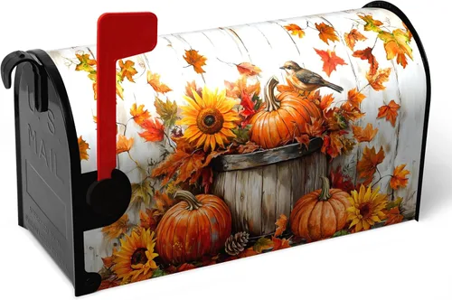 Vista 84 de Funda magnética para buzón patriótico de verano del 4 de julio, cubierta para buzón de bandera de Estados Unidos, diseño floral, Día