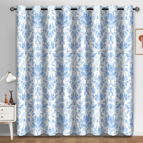 Vista 13 de Aimego Cortinas opacas abstractas con ojales para ventana, para el hogar, dormitorio, sala de estar, 2 paneles (42 x 54 pulgadas)