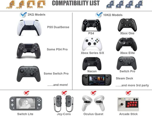 Vista 3 de ElecGear 8X Joystick Drift Fix Kit de reparación para controlador, resuelve problemas de deriva con corrección de resistencia variable para PS5