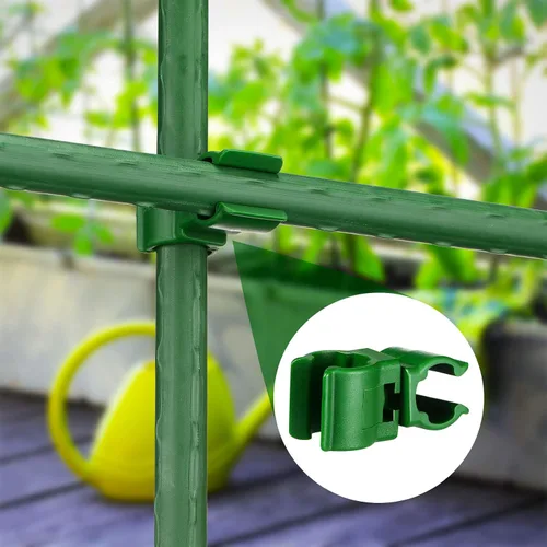 Vista 7 de 50 piezas de clip de conector de enrejado ajustable para plantas, estacas de plástico para jardín, tipo A, clip de hebilla para juntas de conexión
