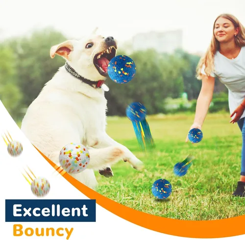 Vista 5 de Petcare Paquete de 2 pelotas para perros, juguetes para masticadores agresivos, pelotas de tenis indestructibles para perros medianos y grandes
