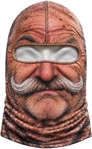 Vista 15 de Máscara de esquí de anciano, divertida y realista, con estampado 3D, para invierno, con cobertura del cuello, diseño envolvente, ajuste cómodo