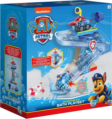 Vista 7 de Paw Patrol, Adventure Bay Juego de Baño con Vehículo de Chase con Luz, Juguete de Baño para Niños de 3 Años en Adelante