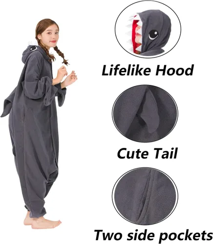 Vista 4 de SimZoo Adult Animal Onesie Pajamas, Men and Women's Animal Cosplay Costume Sleepwear, One-Piece Unisex Homewear