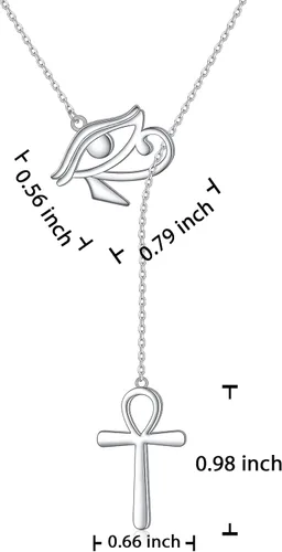 Vista 6 de Collar largo de plata de ley Larait Bar Y Lariat de cadena larga ajustable collar de regalo para ella, 30 pulgadas
