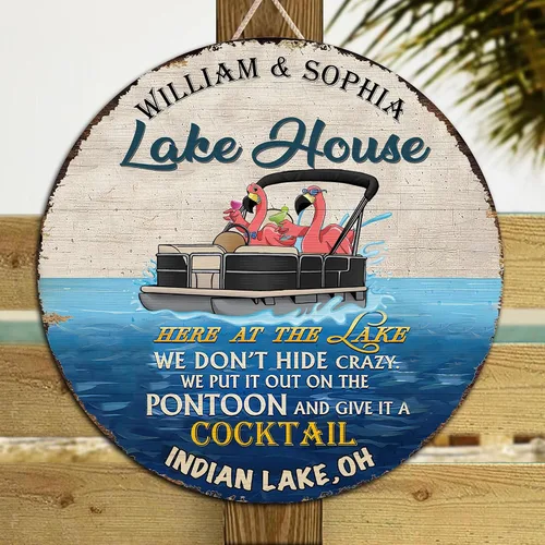 Vista 5 de V VIBEPY Letreros personalizados de Lake House, Life Is Better When Spent With Family and Friends de 8, 12, 14, 18 pulgadas, letreros impresos