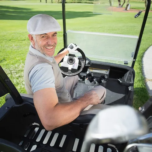 Vista 4 de Roykaw Volante universal para carrito de golf compatible con EZGO RXV TXT, Club Car DS Precedent Tempo, Yamaha G29 Drive Drive 2, diseño universal