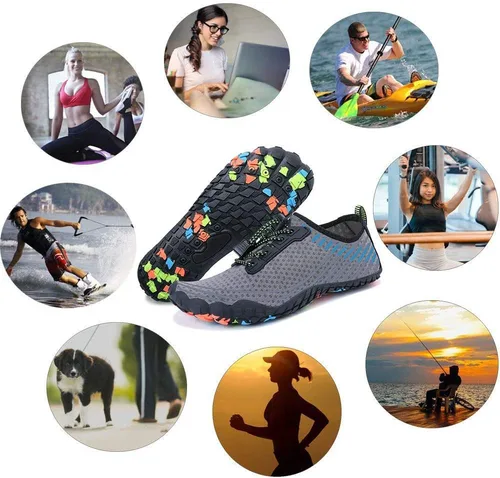 Vista 7 de MAYZERO Zapatos de agua para hombres y mujeres, zapatos de surf, playa, piscina, zapatos de punta ancha, senderismo, zapatos de agua, zapatillas