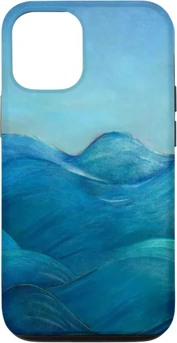 Vista 11 de Funda para iPhone 12 mini Blue Waves and Skies Relaxing Ocean Coastal design