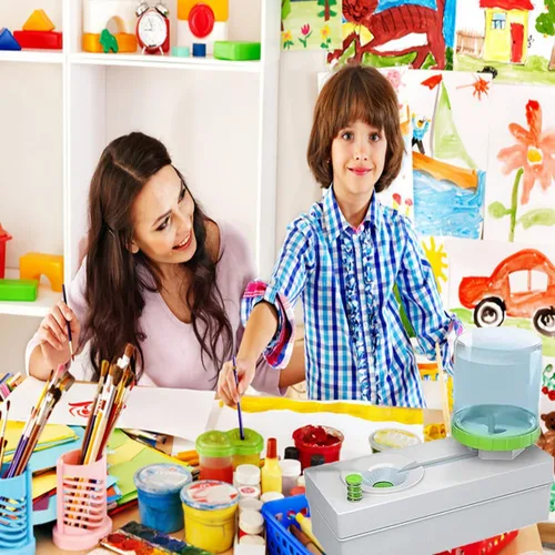 Vista 6 de Limpiador de pinceles multifuncional, enjuagador y depurador para pinturas acrílicas, acuarelas y a base de agua - Suministros de arte