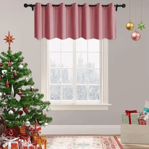 Vista 31 de Frelement Cortinas de Navidad de terciopelo afelpado para sala de estar, cortinas de oscurecimiento con ojales en la parte superior, cortinas