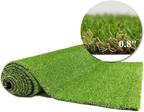 Vista 2 de Césped artificial de 0.8 pulgadas, tamaño personalizado para perros, césped artificial para exteriores, alfombra de 4 tonos, césped sintético