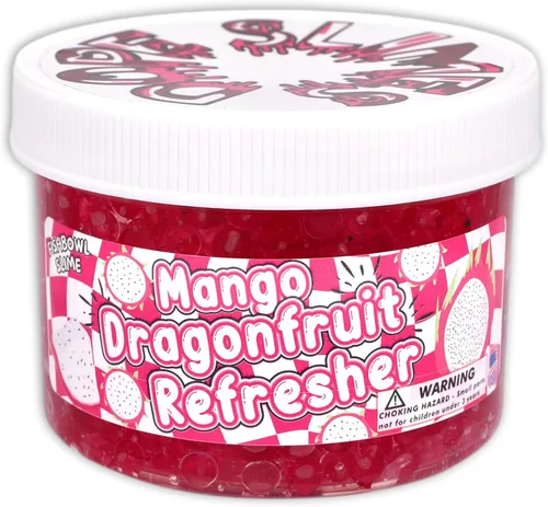 Vista 3 de Mango Dragonfruit Refresher (8 onzas) – Slime de cuentas de pecera – Hecho a mano en Estados Unidos – Dope Slimes Pink