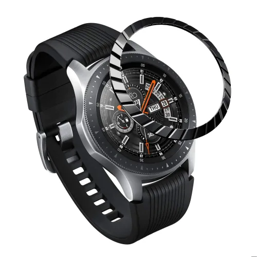 Vista 14 de AISPORTS Anillo de bisel compatible con Samsung Galaxy Watch 1.811 in bisel Loop cubierta adhesiva anti arañazos acero inoxidable bisel de metal