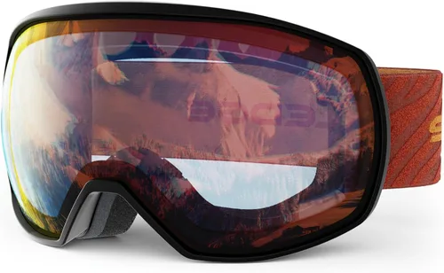Vista 12 de Gafas de esquí para hombres y mujeres con protección UV, lente doble antivaho 09 B-3#gris