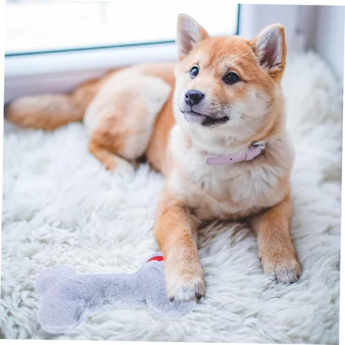 Vista 5 de Juguete masticable de peluche chirriante para cachorros de dentición, forma divertida interactiva y atractiva para reducir el comportamiento