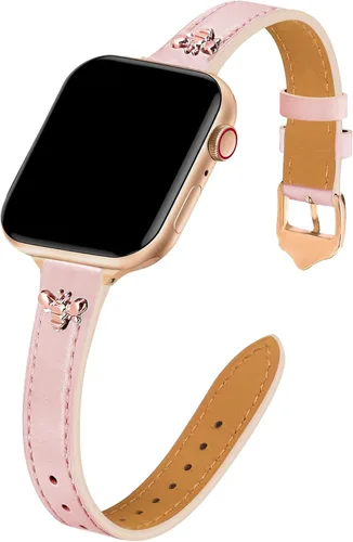 Vista 38 de JR.DM Correas de cuero delgadas compatibles con Apple Watch Band 1.496 in 1.575 in 1.614 in 1.654 in 1.732 in 1.772 in 1.811 in 1.929 in, correa
