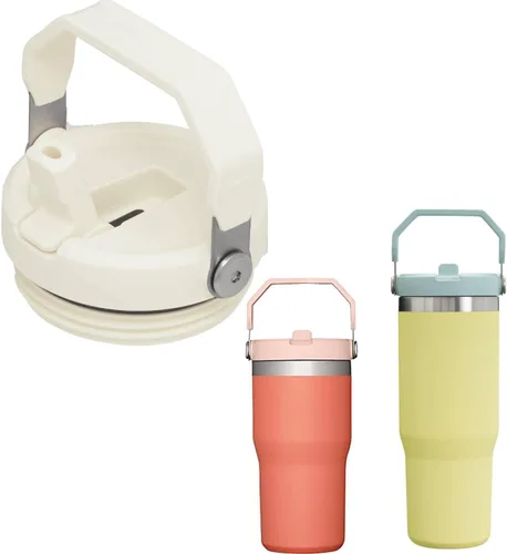 Vista 16 de 2PC Tapas de Vaso de Repuesto a Prueba de Fugas con Popote - Compatibles con Vaso Stanley NUEVA VERSIÓN Iceflow Flip, Quencher H2.0 y Protour Negro