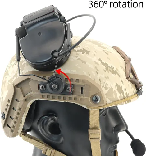 Vista 6 de Kit de adaptador de riel táctico ARC compatible con auriculares Comtac III y cascos de riel Fast ARC/M-Lok/Team-Wendy2.0 (negro)
