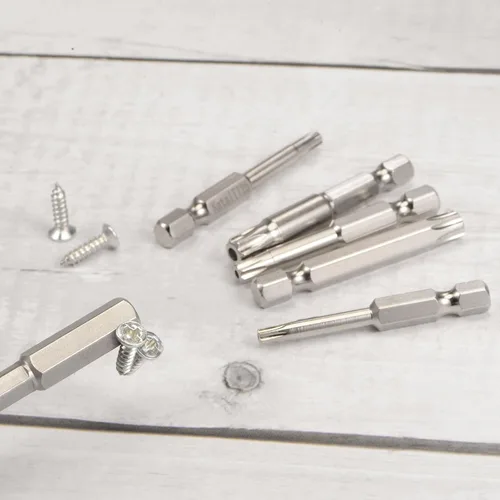 Vista 6 de HARFINGTON 5pcs TS6 Magnetic Security Star 5 Puntas Destornillador Punta 1/4" Hex Shank 2" Longitud