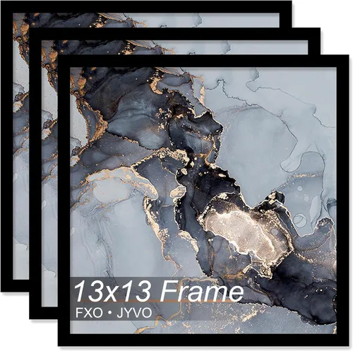Vista 31 de Fxojyvo Marco de 4 x 4 pulgadas, marco negro para póster cuadrado de 4 x 4, peso ligero y altamente transparente, marco de 4 x 4 para pared, 1