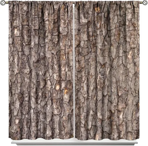 Vista 46 de Cortinas opacas de camuflaje de bosque, animales salvajes, osos, ciervos, alces, con bolsillo para barra, para sala de estar, dormitorio, decoración