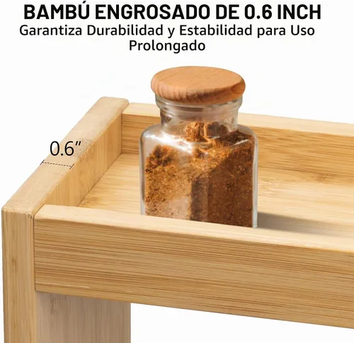 Vista 7 de Estante de especias para cocina, organizador de especias sobre la estufa