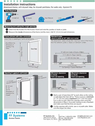 Vista 3 de System F3 - Panel de acceso Desmontable Aplicación de azulejos Paneles de yeso de 5/8 pulgadas (8" X 8")