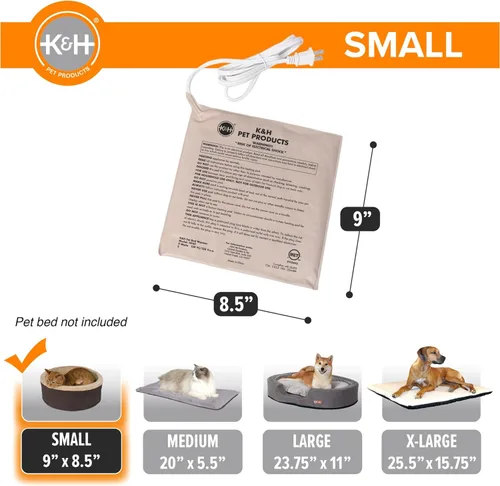 Vista 2 de K&H PET PRODUCTS K & H PET PRODUCTOS MET WEARD WEADER TAN PEQUEÑO 8,5 x 9 pulgadas Create Your Own Heated Cat Bed with The K&H Warmer, Waterproof