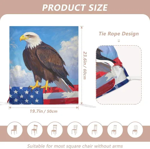 Vista 3 de 4th of July Independence Day Brown Bird Decorative Chair Protectors Covers for Family Gatherings Removable Office Seat Cover forro para sillas