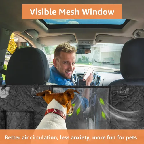 Vista 6 de PETICON - Funda para compartimiento de carga para SUV para perros con ventana de malla, forro de carga para mascotas impermeable, tapete