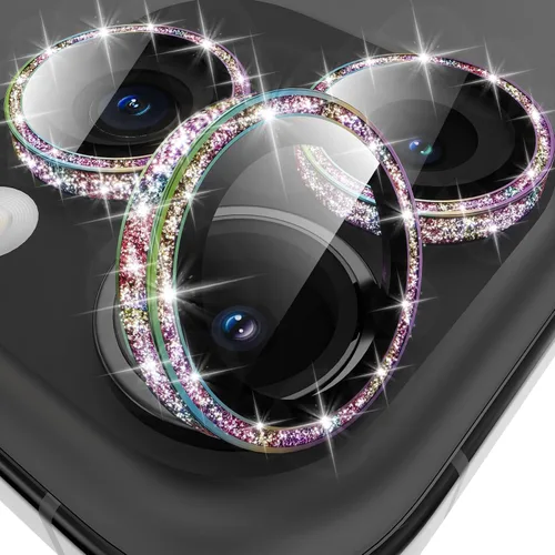 Vista 9 de YWXTW Protector de lente de cámara para iPhone 15/15 Plus/16e/ 17e, anillo de metal antiarañazos individual protector de pantalla de vidrio templado