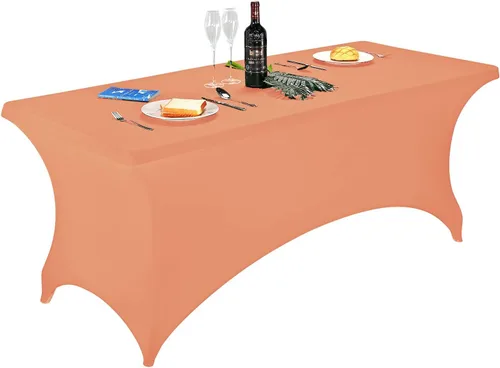 Vista 51 de FORLIFE - Funda de mesa de elastano, mantel ajustado de 4 pies para mesas rectangulares, funda elástica para patio, universal para bodas, banquetes