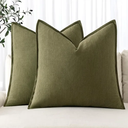 Vista 30 de MIULEE - Juego de 2 fundas de almohada decorativas de lino, estilo bohemio, rústico, neutral, para sofá, cama, 16 x 16 pulgadas, color marrón