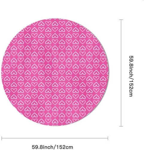Vista 2 de Cute Round Tablecloth Heart-Shaped Table Cloth Decor Washable Table Cover with Wrinkle Resistant for Home Kitchen Dining Room Picnic Camping Party