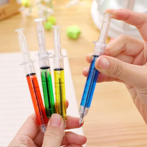 Vista 4 de Bolígrafos de jeringa a granel, paquete de 24 bolígrafos de tinta negra multicolor para regalos de enfermera, oficina y uso médico profesional