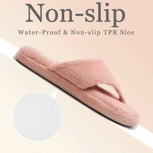 Vista 3 de Pantuflas tipo mocasín con purpurina para mujer, con forro de piel sintética, para el invierno