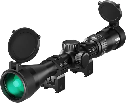 Vista 9 de PINTY 3-9x40 Rifle Scope with Red/Green Illuminated Reticle & Rangefinder, Multicoated Lens with Mounts for Picatinny Rail